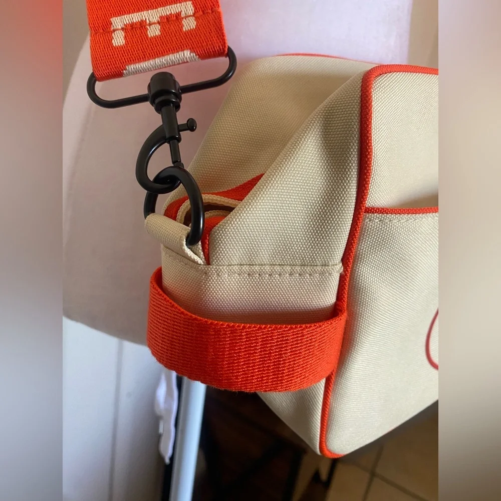 Youth to the‎ People Cream and Orange Messenger Bag